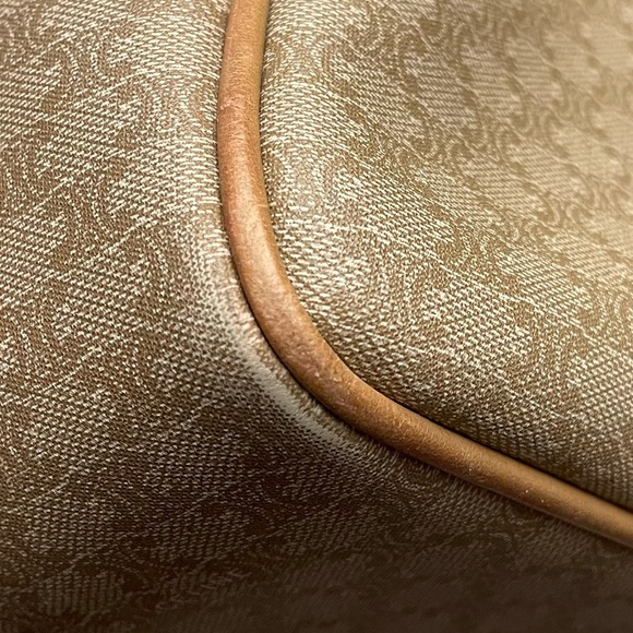 Celine Authentic Vintage Tan and Brown Bag with Leather Handles and Accents - Picture 12 of 16